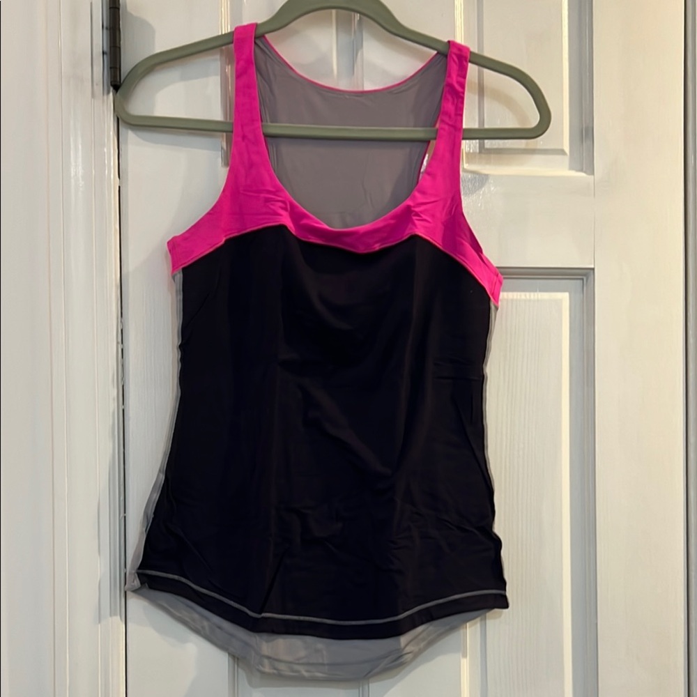 Lululemon Athletica Pink navy and Gray Tank Top